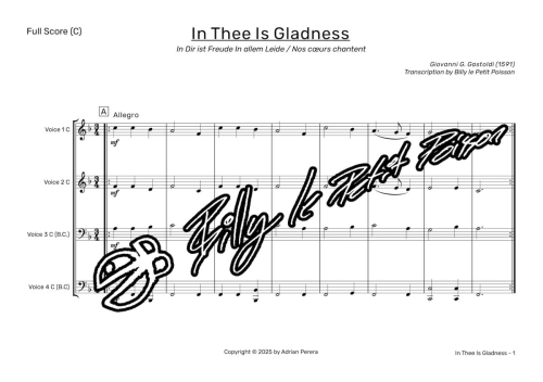 Choral : In Thee Is Gladness ( 4 Parts)